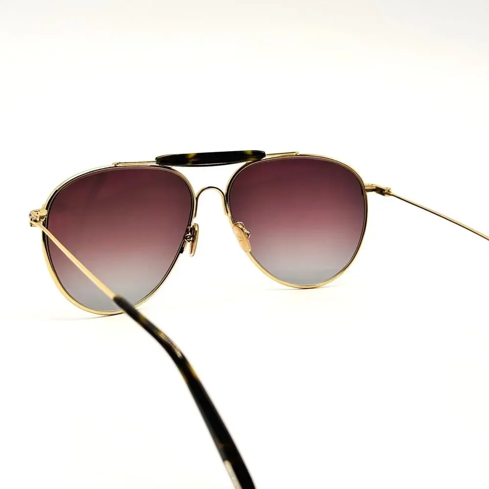 Tom Ford Sunglasses RAPHAEL-02 TF995 32F Gold Aviator Gradient Brown Lens 59mm